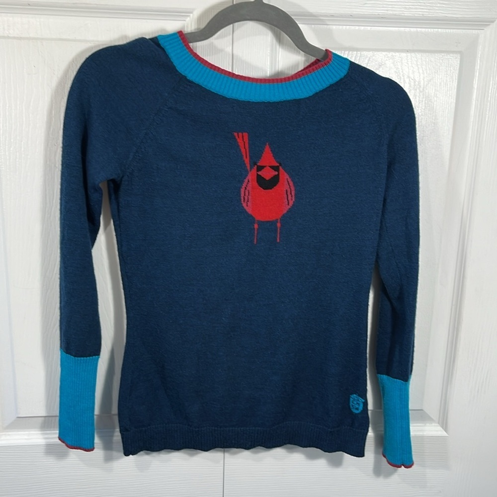 Smartwool Charley Harper Cardinal Sweater Merino Wool Intarsia XS S - Picture 5 of 13